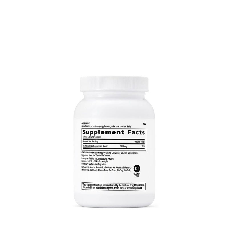 [Australia] - GNC Magnesium 500mg, 120 Capsules, Supports Calcium Absorption and Strong Teeth and Bones 