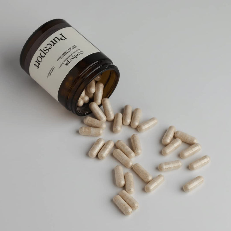 [Australia] - Puresport Cordyceps Supplement | 60 Capsules | Cordyceps Mushrooms with 25% Polysaccharides | Cardiovascular Cordyceps, Endurance, Performance and Recover 