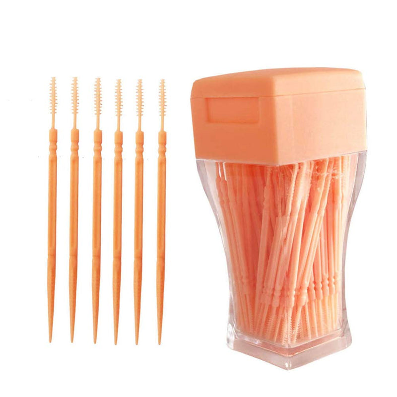 [Australia] - Interdental Brush Toothpick Tooth Flossing Double Head Plastic Tooth Cleaning Tool for Oral Cleaning Care - 200pcs(Watermelon Red) Watermelon Red 