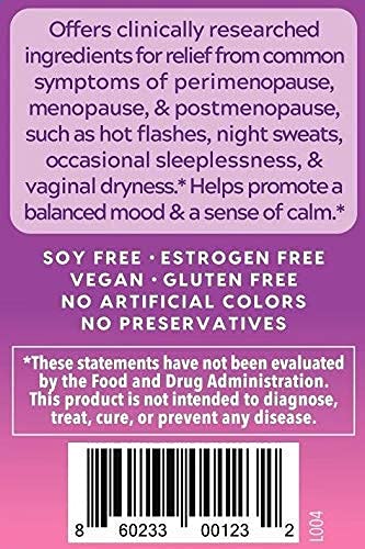 [Australia] - HealthyUp Botanical Menopause Relief Natural Supplements for Women | for Night Sweats, Hot Flash Relief & Better Sleep* | Clinically Researched Ingredients | 60 Veg Capsules | Estrogen Free, Soy Free New 