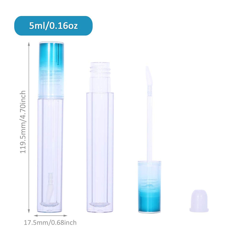 [Australia] - Empty Lip Gloss Tubes,CAIYA 5mL Lip Gloss Containers Set with Wand Unique Lip Gloss Tubes Clear Lip Gloss Bottles with Stoppers for Beauty Makeup Sample Gift(5pcs Gradient Colorful Lids) 5pcs Gradient Colorful 