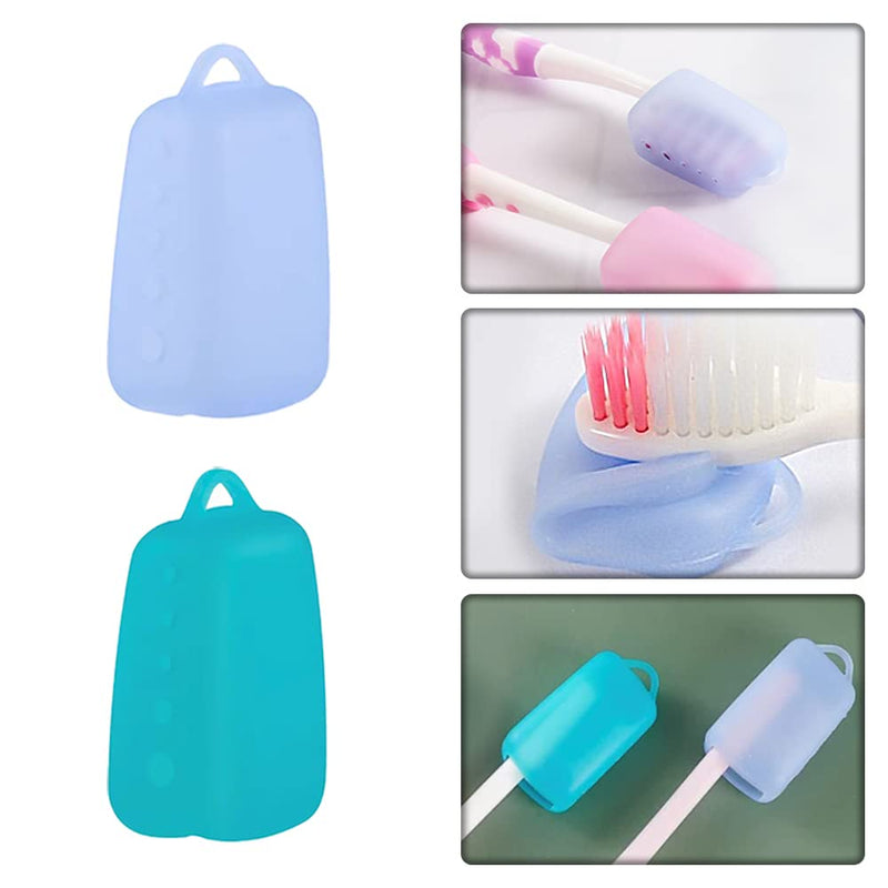 [Australia] - 15 Pcs Toothbrush Cover Caps Silicone Toothbrush Head Covers Toothbrush Protective Cases for Travel and Home 