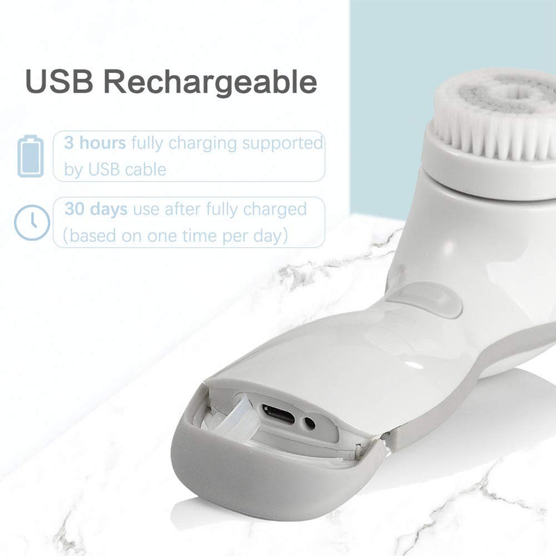 [Australia] - TOUCHBeauty 2in1 Electric Facial Cleansing Brush with Rotating Head &Oscillation Vibration Cleansing Head, Advanced New Technology Waterproof Face Cleanse Device 