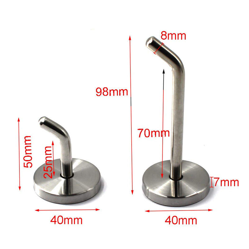 [Australia] - Stainless Steel Heavy Duty Long Nose Wall Mount Hook Kitchen Utensil Hanger Hook Robe Coat Hook With Screws And Expansion Pipes 4 Pack 50mm 