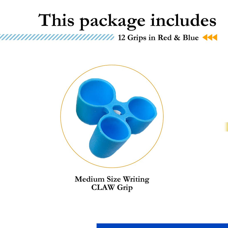 [Australia] - The Pencil Grip Writing CLAW, Medium Size Pack, Red And Blue Grips, Set of 12 - TPG-21212 
