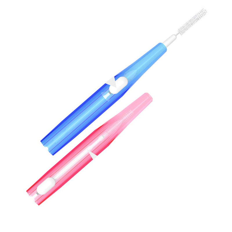 [Australia] - HEALLILY 30Pcs Interdental Brush Tooth Cleaner Toothpick Flossing Head Between Teeth Brush Interdental Brush Dental Flosser Tooth Cleaning Tool Pink 