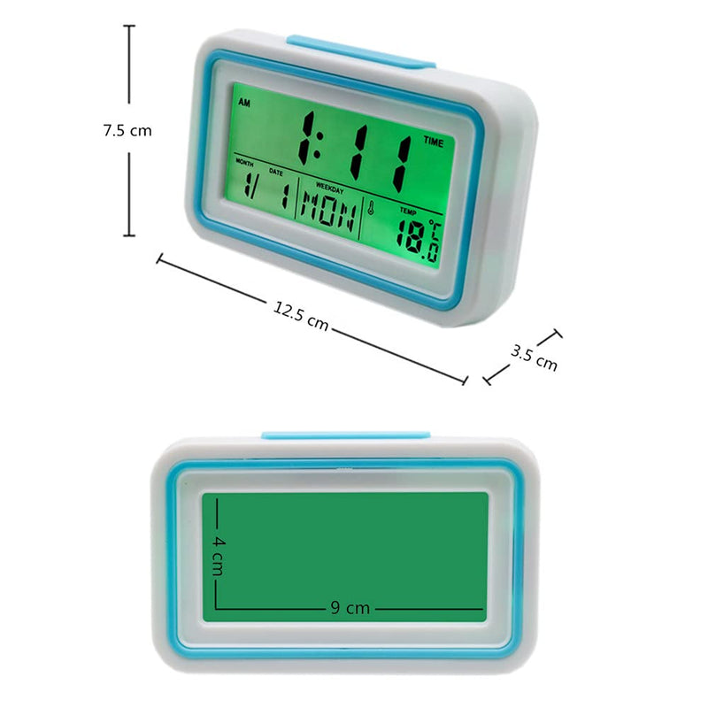 [Australia] - English Talking Alarm Clock with Date, Day and Temperature, for Low Vision or Blind (Blue) Blue 