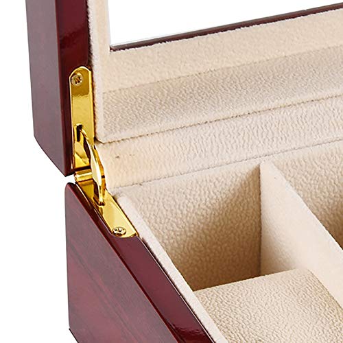 [Australia] - GAOBEI Watch Jewelry Box for Men 3 Slot Watch Box,Large Watch Display Case Organizer with Real Glass Window Top (3 Slots) 3 Slots 