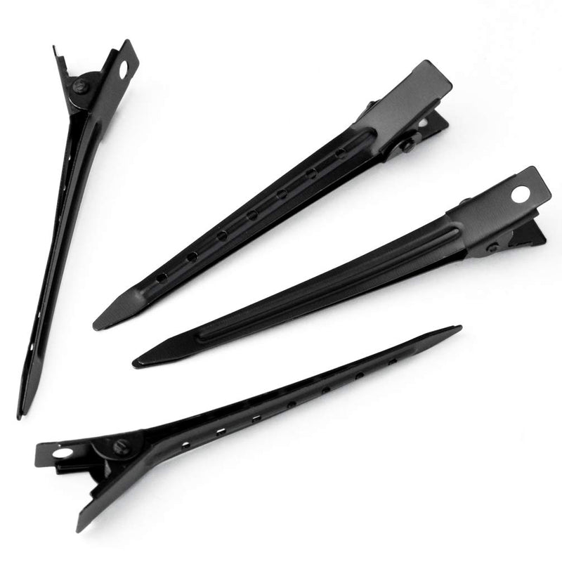 [Australia] - 24 Packs Duck Bill Clips, Bantoye 2.75 Inches Rustproof Metal Alligator Curl Clips with Holes for Hair Styling, Hair Coloring, Black 2.75 inch/ 7cm 