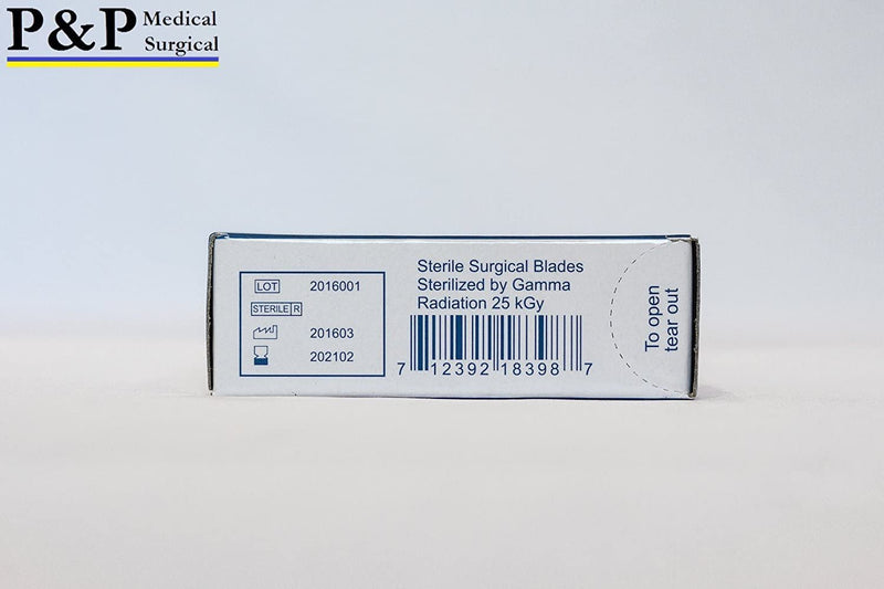 [Australia] - Disposable Surgical Scalpel Blades Sterile High Grade Carbon Steel 2.1% 10xx Individually Foil Wrapped by P&P MEDICAL SURGICAL Size 21 Box of 100 