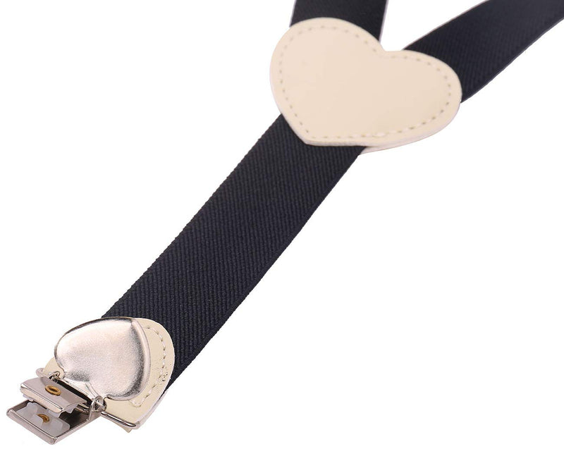 [Australia] - YJDS Suspenders for Boys and Bow Tie Set Y Back Heart-Shaped Clips Black S: 24'' (6 months-3 yrs) 