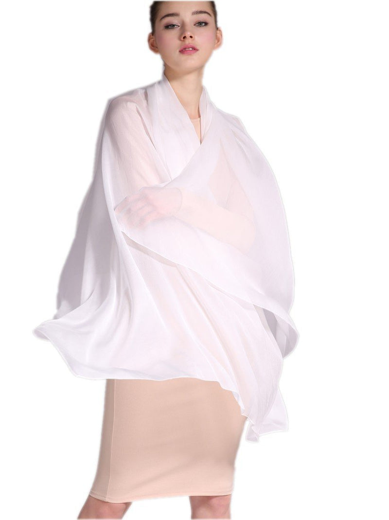 [Australia] - Prettystern scarf Stola Plain beach pareo sarong wrap XXL shawl 200cm uniColour - 20 colours 70.9" X 43.3" Snow-white 