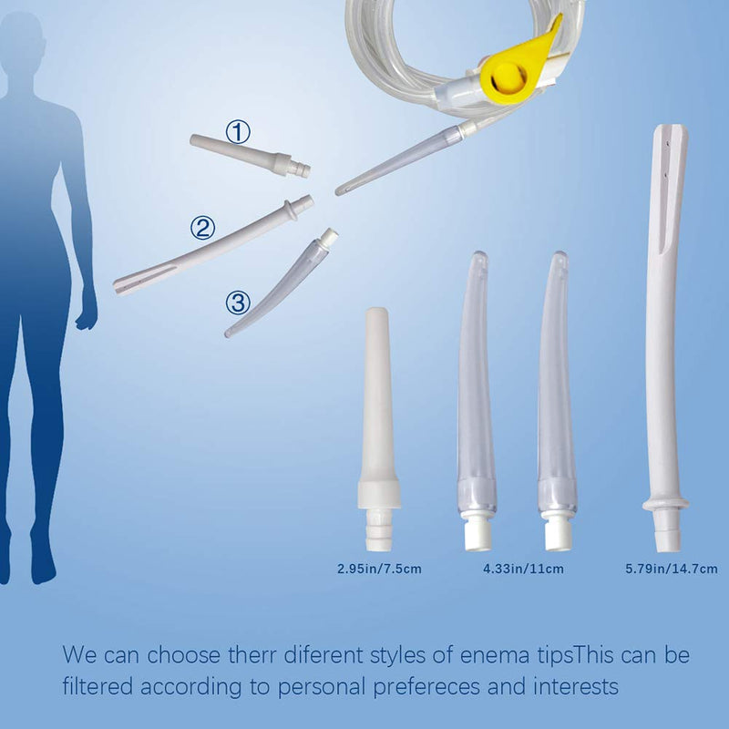 [Australia] - Smokitcen 2L Enema Bag Kit – 5ft. Long Silicone Hose – 3 Multi-Size Reusable Tips – Controlled Water Flow for Colon Detox Cleanse Enemas (TX004) TX004 