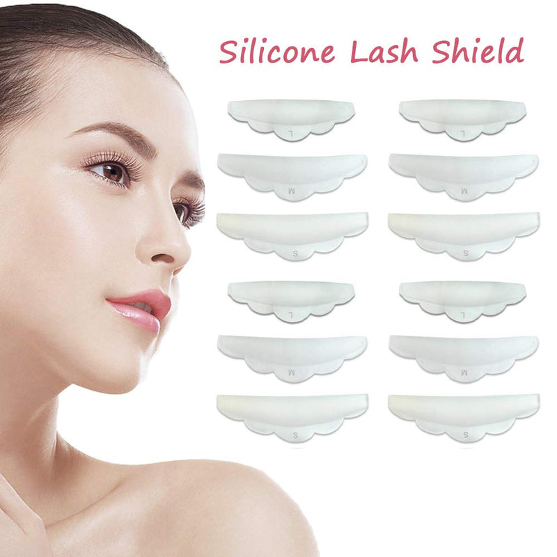 [Australia] - 12pcs Silicone Eyelash Perming Curler, Lash Lift Rods Makeup Beauty Tool,Makeup Utensil Reusable Lash Lifting Shield Pads Supplies 