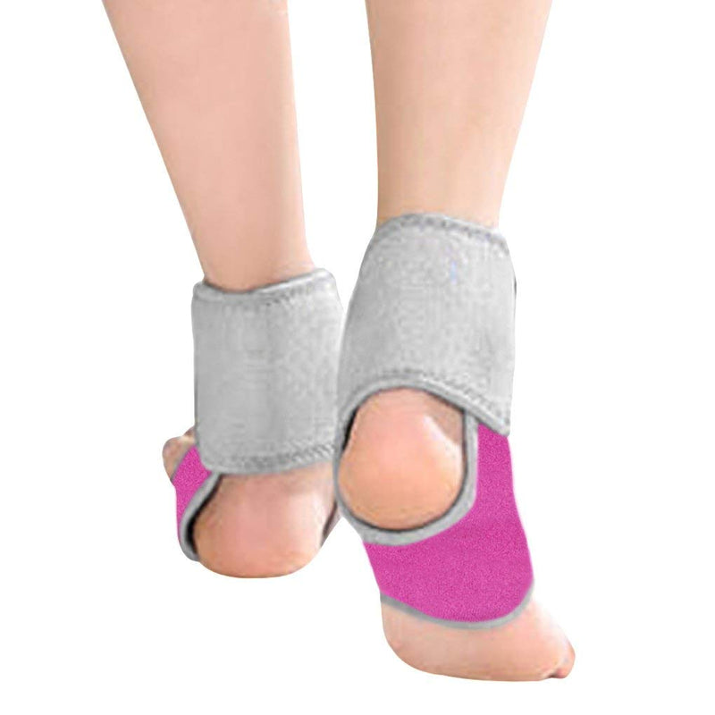 [Australia] - 2 Pack Kids Child Adjustable Nonslip Ankle Tendon Compression Brace Sports Dance Foot Support Stabilizer Wraps Protector Guard for Injury Prevention & Protection for Sprains, Sore or Weak Ankles (Small (Pack of 2), Hot Pink) Small (Pack of 2) 