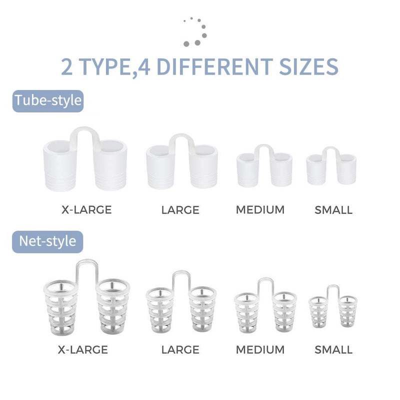[Australia] - 8 Pack Nose Vents to Ease Breathing Anti Snoring Nose Vents with Different Size Breathing Relief Nasal Dilator Includes Travel Case 
