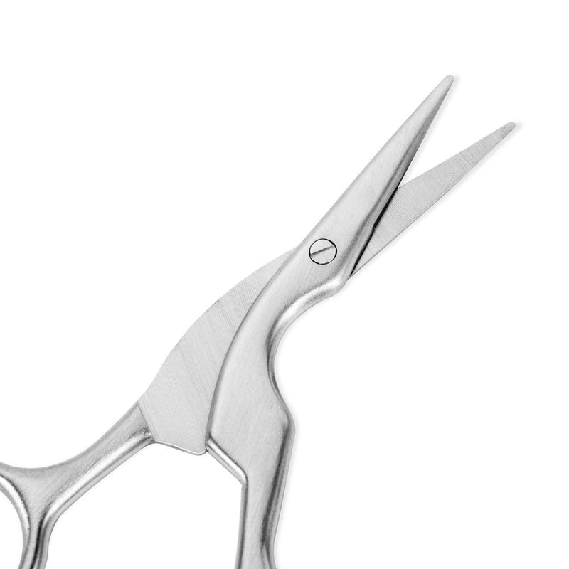 [Australia] - Nose Hair Scissors+Curved Stainless Steel Brow Shaping Scissors (3.5 In) and Spoolie Brush (4 In) with White Case - Perfect for Eyebrow Grooming, Shaping and Trimming 