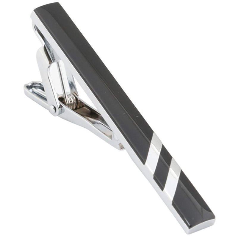 [Australia] - GWD Mens Tie Bar Clip 2.1 Inch, Silver-Tone, Black, Gray A style 