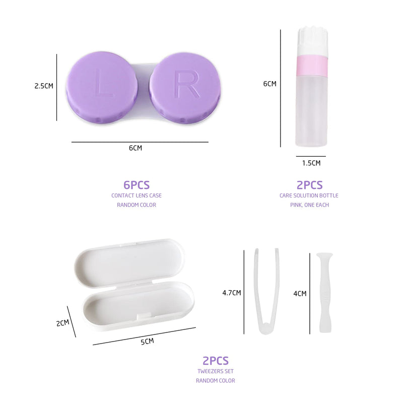 [Australia] - BEIIEB 6 Pcs Contact Lens Case with 2 Kit Tweezers and Mounting Stick; 2 Empty Bottles with Contact Lens Container L&R Marked for Home, Travel, blue, Fashion 