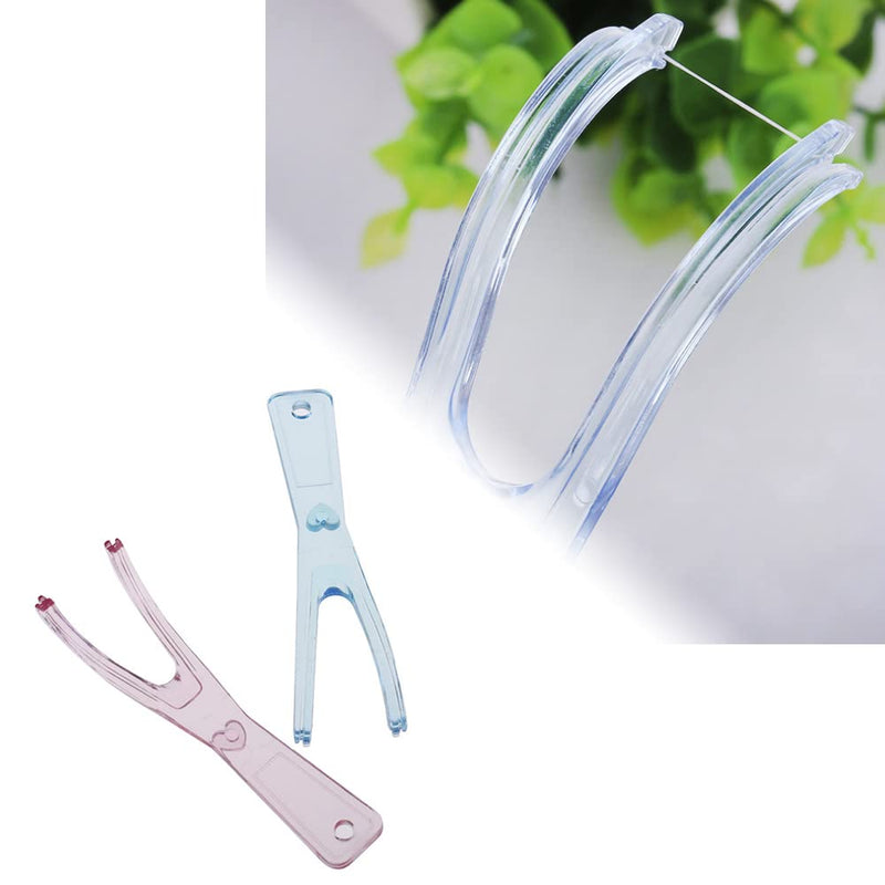 [Australia] - 2 Pieces Floss Holder Reusable Flossers Handle Flossers Accessories for Dental Flosser Accessories (Pink Blue) 