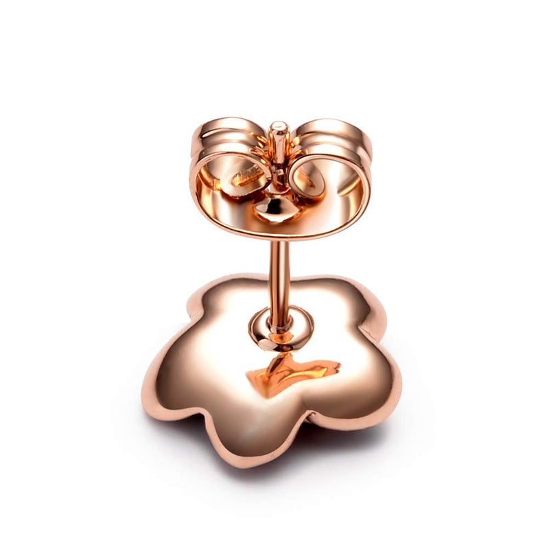 [Australia] - AllenCOCO 18K Gold Plated Black Rose Flower Stud Earrings for Women 01 Black flower/Rose gold (Small) 