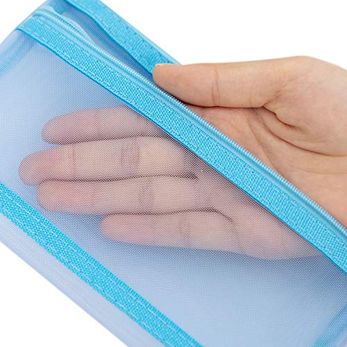 [Australia] - 8 Pcs Zipper Mesh Pouch,Mesh Cosmetic Makeup Organizer Bag Travel Mesh Bag for Cosmetics Offices Supplies Travel Accessories 8 Colors 