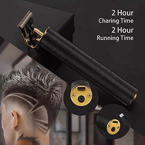 [Australia] - Professional Barber Trimmer, Cordless Barber Trimmer, Barber Electric Fade Hair Trimmers Set Liners Close Cutter (Black T8) 