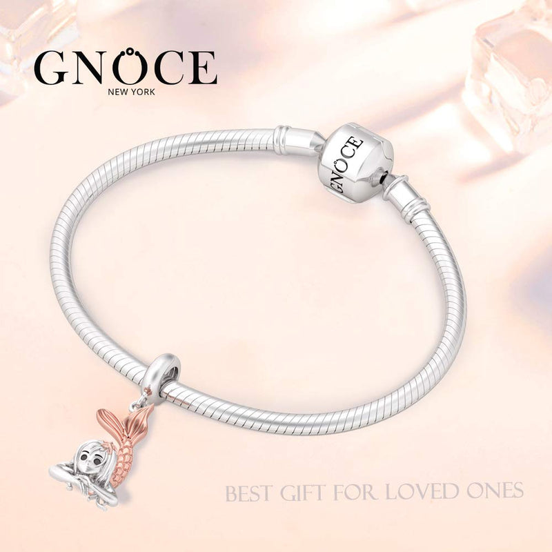 [Australia] - GNOCE Women's Bead Charms 925 Sterling Silver Pendant Charm for Women DIY Jewelly Bead Charms Fit Bracelets Necklace 1Mermaid Girl 