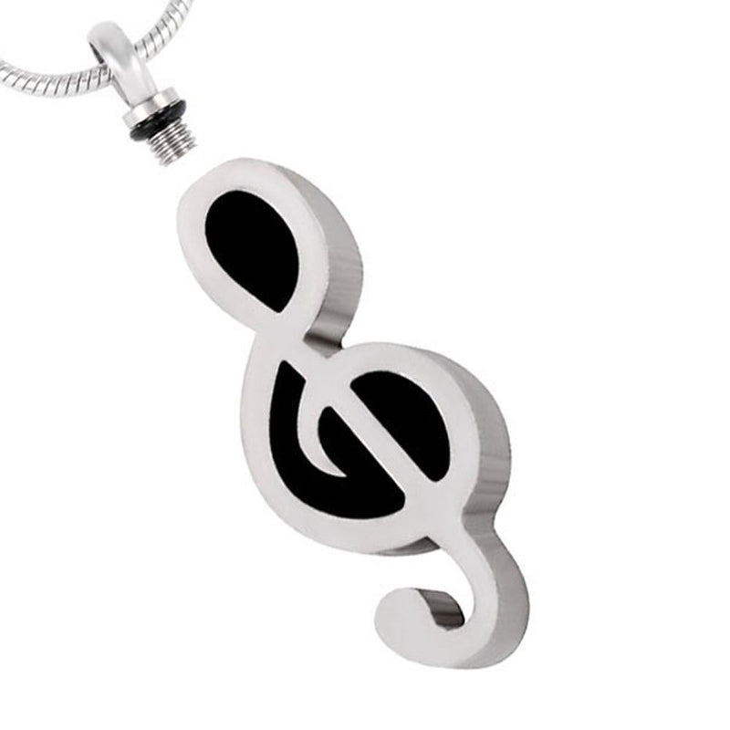 [Australia] - Peerless Pieces Urn Necklace Cremation Memorial Keepsake Stainless Steel 18" Musician Music Note #14 