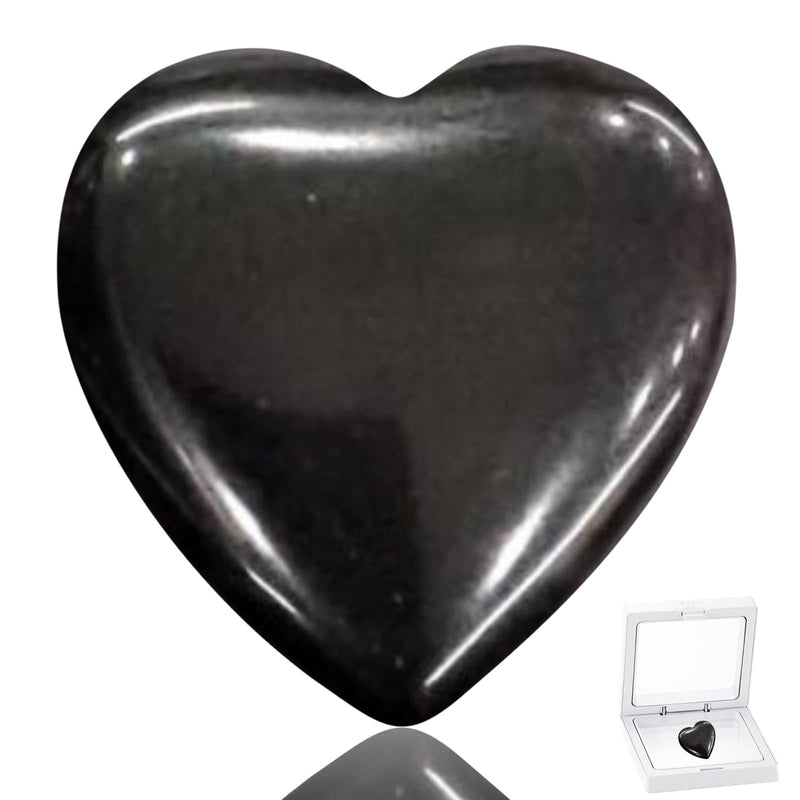 [Australia] - Black Obsidian Crystals Heart Worry Stones Anxiety Palm Stone Healing Chakra Gemstone for Reiki Meditation Chakra Healing Wicca Collectors Stress Relief Pocket Thumb Mini Crystals 