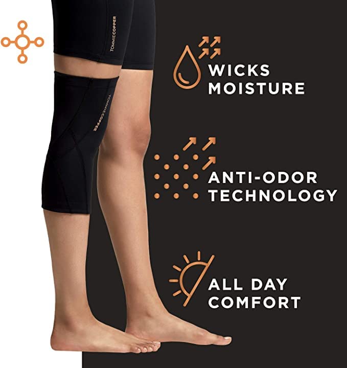[Australia] - Tommie Copper Unisex Performance Compression Knee Sleeve - Black - XX-Large Black with Tonal Stitch 