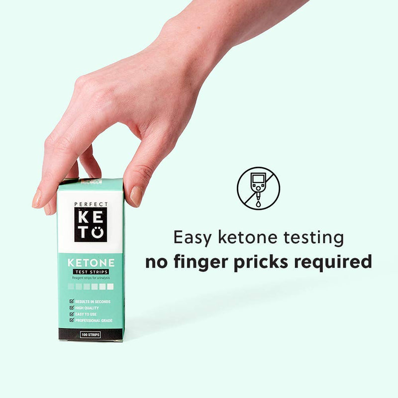 [Australia] - Perfect Keto Test Strips - Best for Testing Ketones in Urine on Low Carb Ketogenic Diet, Ketosis Home Urinalysis Tester Kit, 100 CT 
