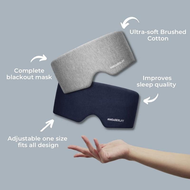 [Australia] - SL:PT | Sleep Mask | Ultra-Soft Cotton | Blackout Eye mask for Sleeping, Travel, Meditation | Sleep Aid | Blindfold Midnight Blue 