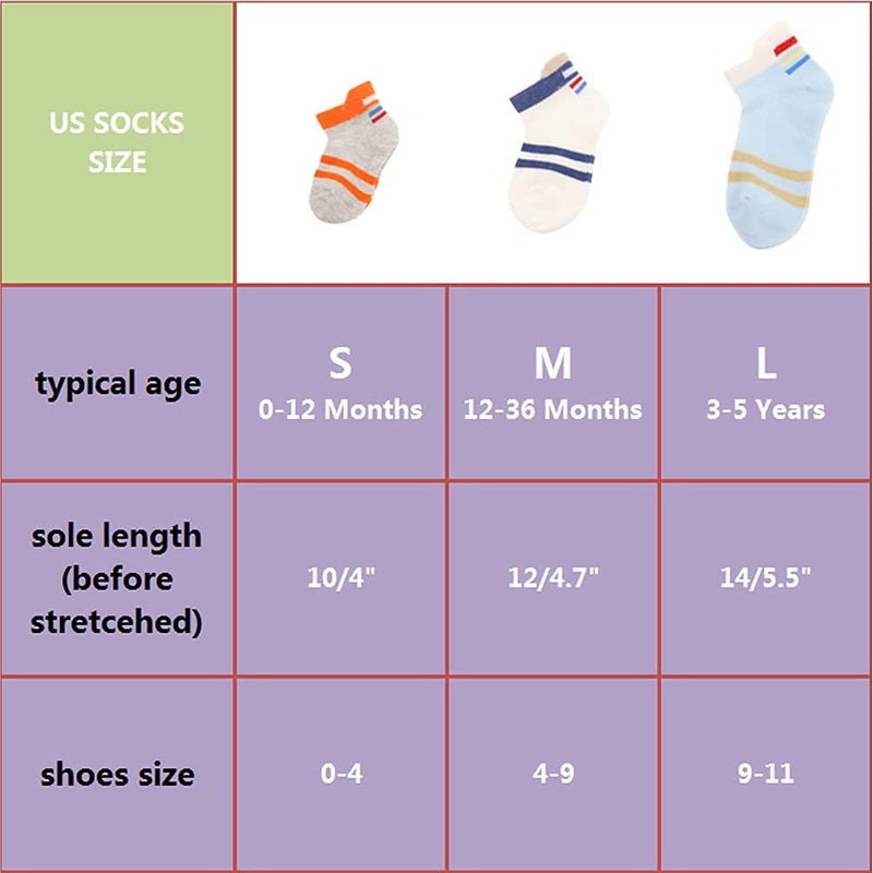 [Australia] - Newborn Socks 5 Pairs Non-Slip Ankle Baby Socks for Infant Toddler Unisex Baby A 0-12 Months 