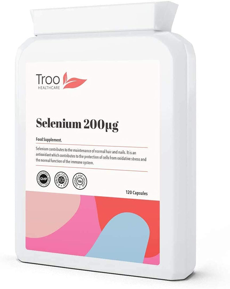 [Australia] - Selenium 200�g 120 Capsules - Essential Daily Antioxidant Mineral Supplement for Immune Support and Hair and Nail Care - Contributes to Normal Thyroid Function 