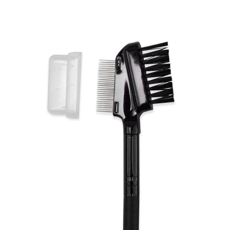 [Australia] - Metal Teeth Eyelash Comb and Duo End Angled Eyebrow Brush with Spoolie, Best To Define Mascara, Eye Brow Powder Makeup and Lash Extension 