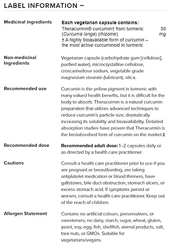 [Australia] - CurcuminRich Theracurmin by Natural Factors, Turmeric, 120 capsules (120 servings) 120 Count (Pack of 1) Standard Packaging 