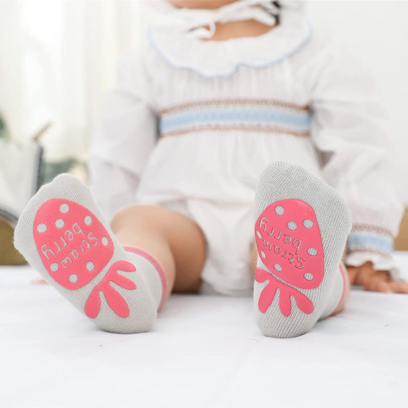 [Australia] - HOUSEYUAN Grip Ankle Socks - Cozy Warm Socks - Baby Toddler Infant Newborn Kids Boys Girls Non Slip/Anti Skid 0-1 A-non Slip 