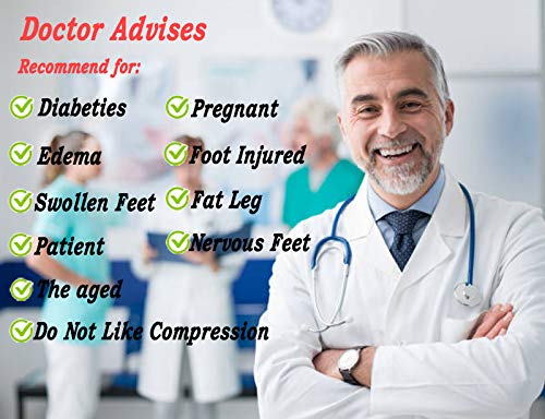[Australia] - Women Diabetic Socks Non-Binding Wide Top Loose Fitting Medical Hospital Socks for Diabetes Edema Thick Ankle Crew Socks Casual Dress Sox 