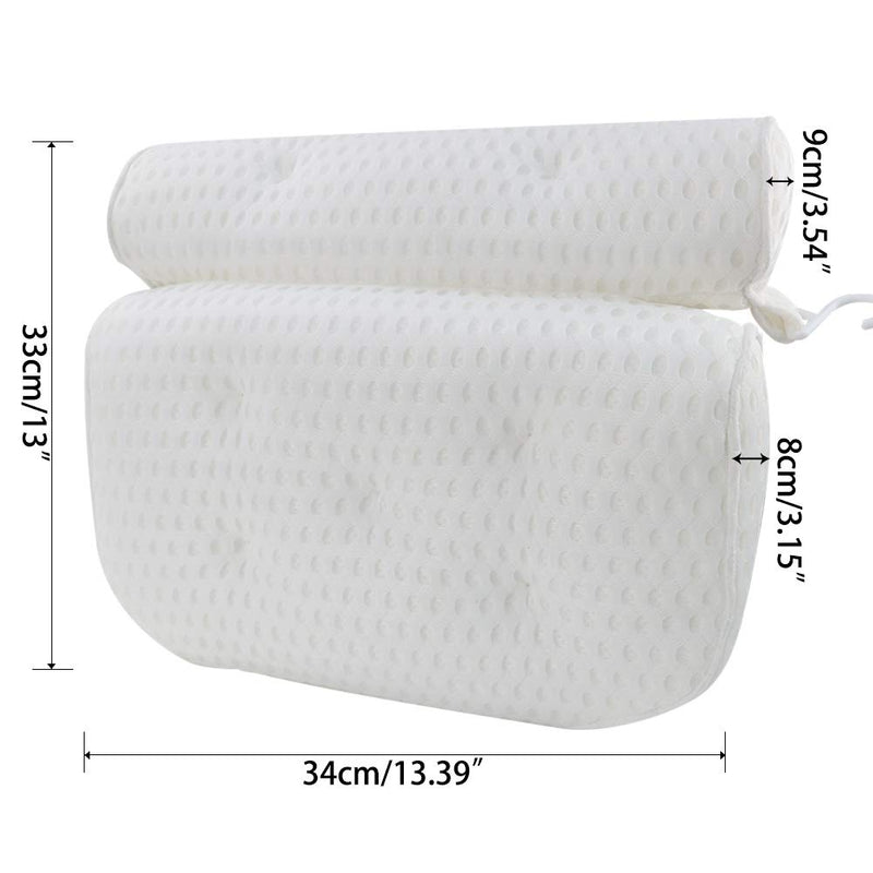 [Australia] - GUIFIER Bathtub Pillow, Upgrade 4D Air Mesh Bath Pillows for Tub Neck and Back Support, Bath Tub Pillow Rest Breathable Bath Accessories for Women & Men, Spa Pillow, Powerful Suction Cups 4d Air-mesh 