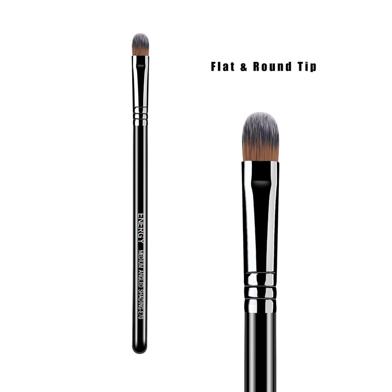 [Australia] - ENERGY Concealer Makeup Brush F70 Under Eye Small Flat Tapered Synthetic Bristle for Precision Color Corrector Concealing Eyes and Brow with Cream Liquid Makeup Tool Black 