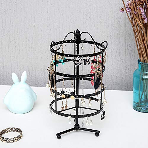 [Australia] - PENGKE 4 Tiers Rotating Earring Spin Table,144 Holes Earring Organizer Jewelry Display Stand for Earrings,12.2 x6 inch 