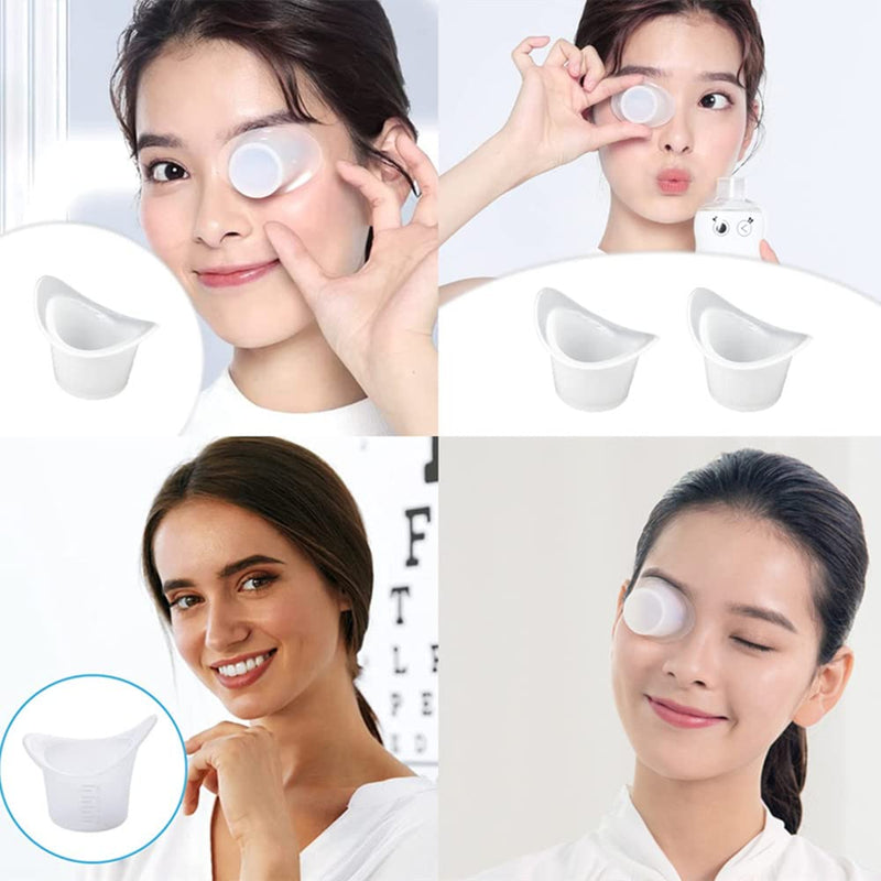 [Australia] - 10Pcs Eye Wash Cups Silicone Eye Bath Cups Resuable Eye Cleaning Cups Eye Flush Cups Eye Bath Bottles with Scale for Refreshing Cleaning Tired Eyes(8ml) 