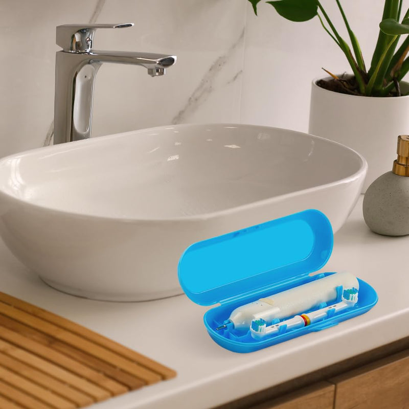 [Australia] - URAQT Electric Toothbrush Travel Case, Plastic Dustproof Toothbrush Holder for Electric Toothbrush, Portable Toothbrush Protective Cover, Electric Toothbrush Case Container for Business Camping Travel Blue 