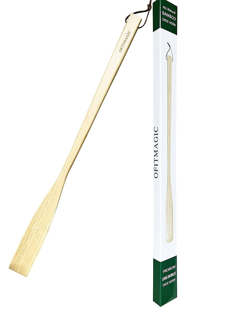 [Australia] - 21.6'' Long Handled Bamboo Wooden Shoe Horn,Wood Shoe Horn Long Handle for Seniors,Women and Men to Use While Standing,Professional Wooden ShoeHorn with Leather Strap for Hanging 