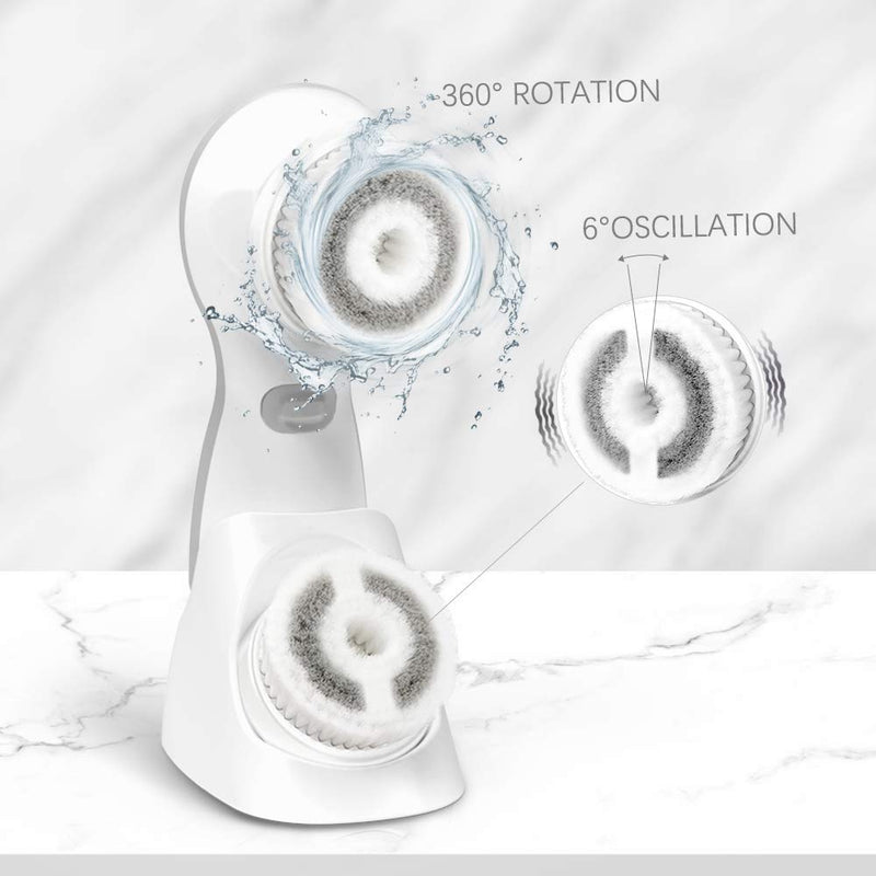 [Australia] - TOUCHBeauty 2in1 Electric Facial Cleansing Brush with Rotating Head &Oscillation Vibration Cleansing Head, Advanced New Technology Waterproof Face Cleanse Device 