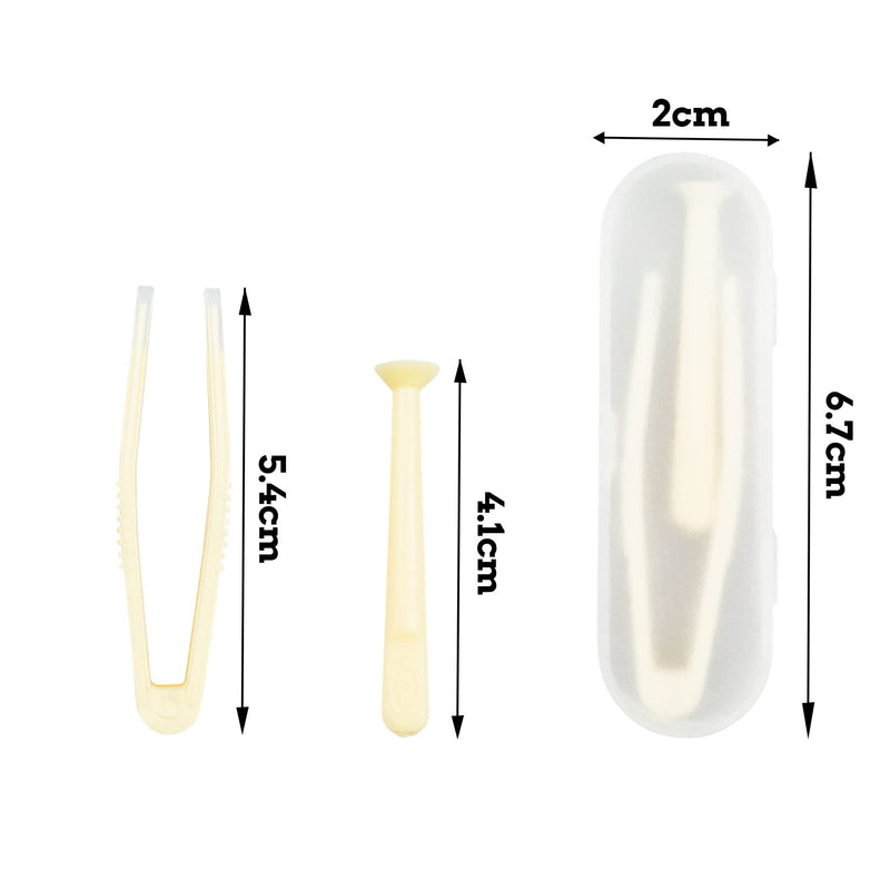 [Australia] - 4 Pack Contact Lens Remover and Inserter Tool for Soft Lenses, Portable Contact Lens Applicator with Tweezers & Storage Case for Outgoing, Travelling - White & Yellow 