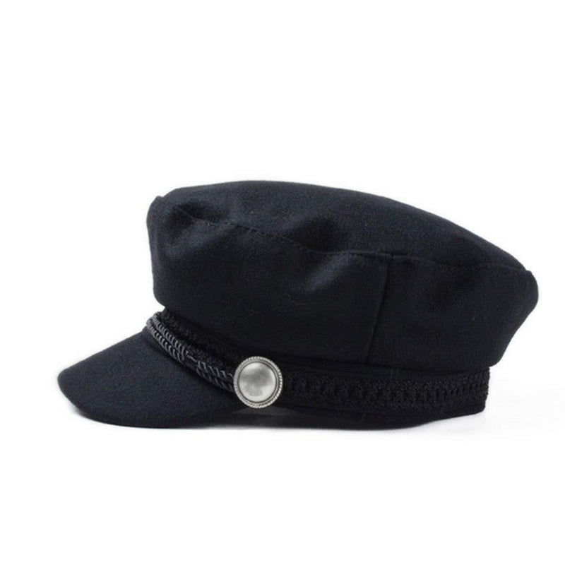 [Australia] - AWOCAN Womens Newsboy Cap Wool Blend Navy Bakerboy Cabbie Cap Fashion Ladies Girls Beret Hat 