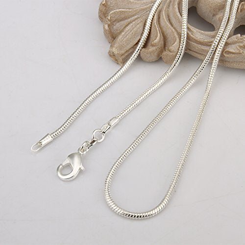 [Australia] - Greendou Fashion Jewelry 3 Pieces 925 Sterling Silver 2mm Snake Chain Necklace (16 Inch) 16 Inch 