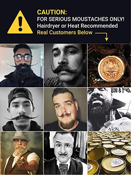 [Australia] - Extra Strong Mustache Wax Death Grip 1 oz Tin and Strong Hold Sudden Death 1 oz Tin Mens Combo Kit - Grooming For Men Handlebar Moustache & Beard Wax Tin… Death Grip Extra Strong Hold and Sudden Death Strong Hold Mustache Wax Set 